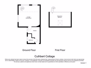 Floor Plan - Cuthbert Cottage- click for photo gallery